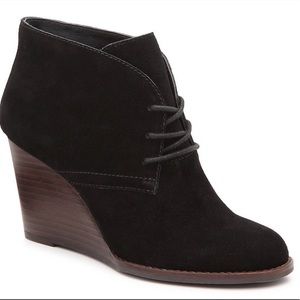 NWOT Lucky Brand Suede Wedge Bootie